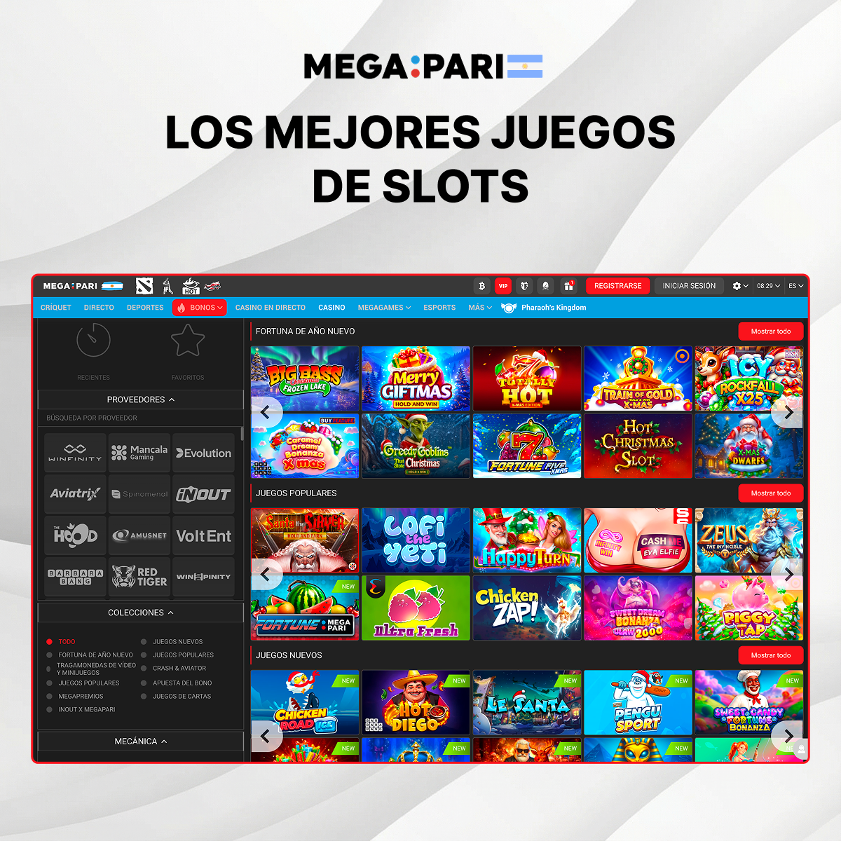 Tragamonedas más populares de Megapari Argentina